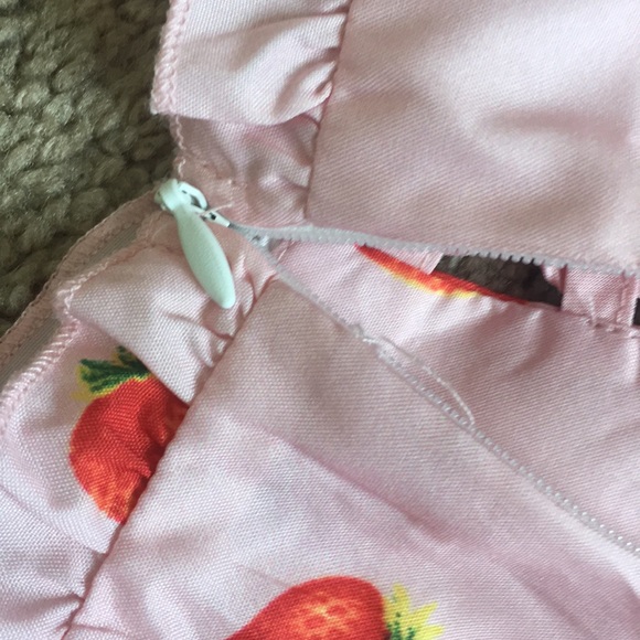 NWOT SHEIN STRAWBERRY LACE UP DRESS- READ DESC - Picture 6 of 7